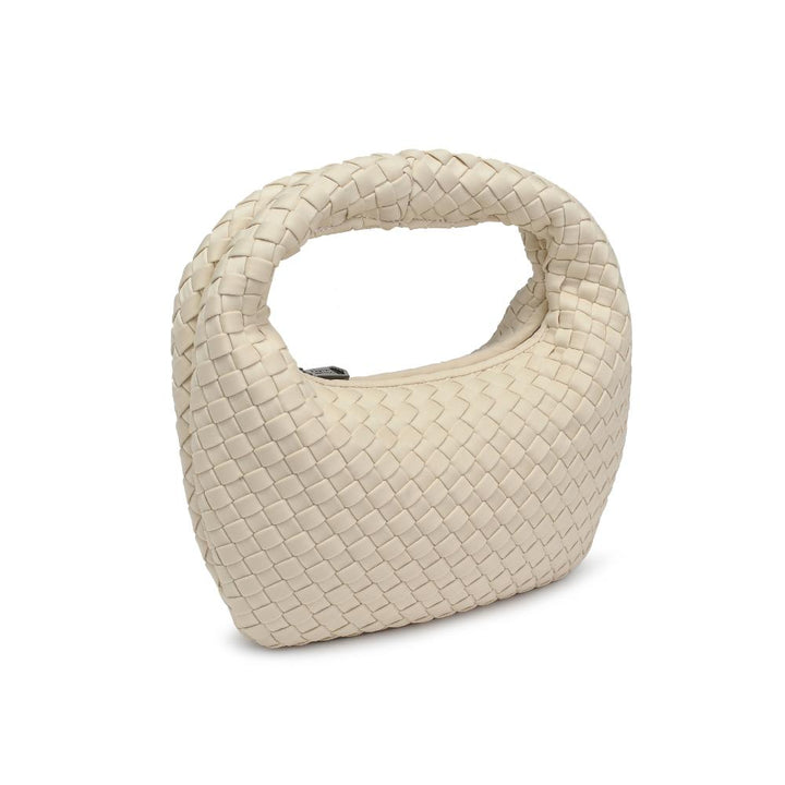Sol and Selene Dare To Dream Small Woven Neoprene Clutch Bag in Cream available at Barbara Katz