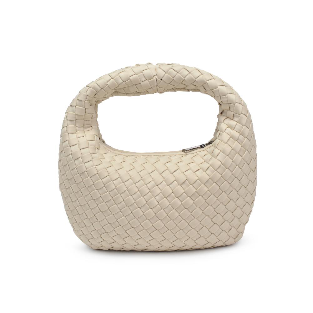 Sol and Selene Dare To Dream Small Woven Neoprene Clutch Bag in Cream available at Barbara Katz