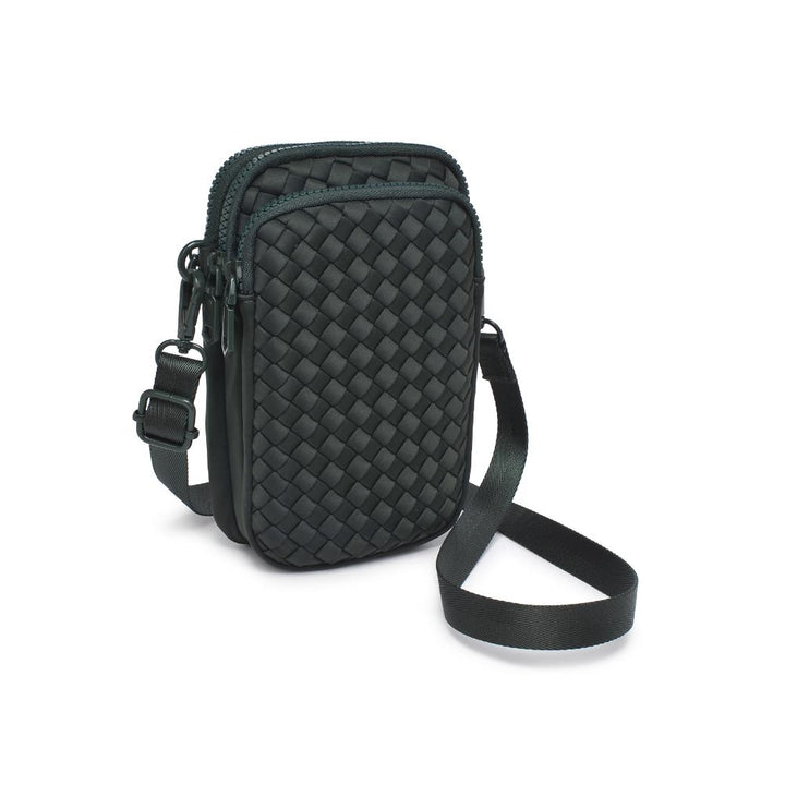 Sol and Selene Divide & Conquer Woven Crossbody Bag in Olive available at Barbara Katz