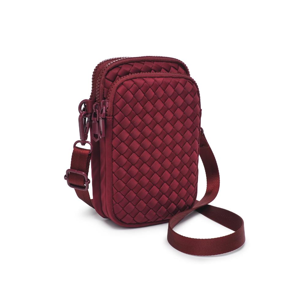 Sol and Selene Divide & Conquer Woven Crossbody Bag in Wine available at Barbara Katz