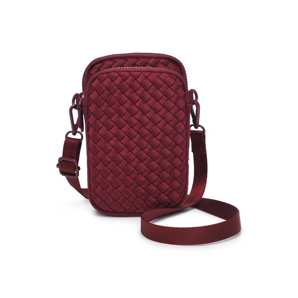Sol and Selene Divide & Conquer Woven Crossbody Bag in Wine available at Barbara Katz