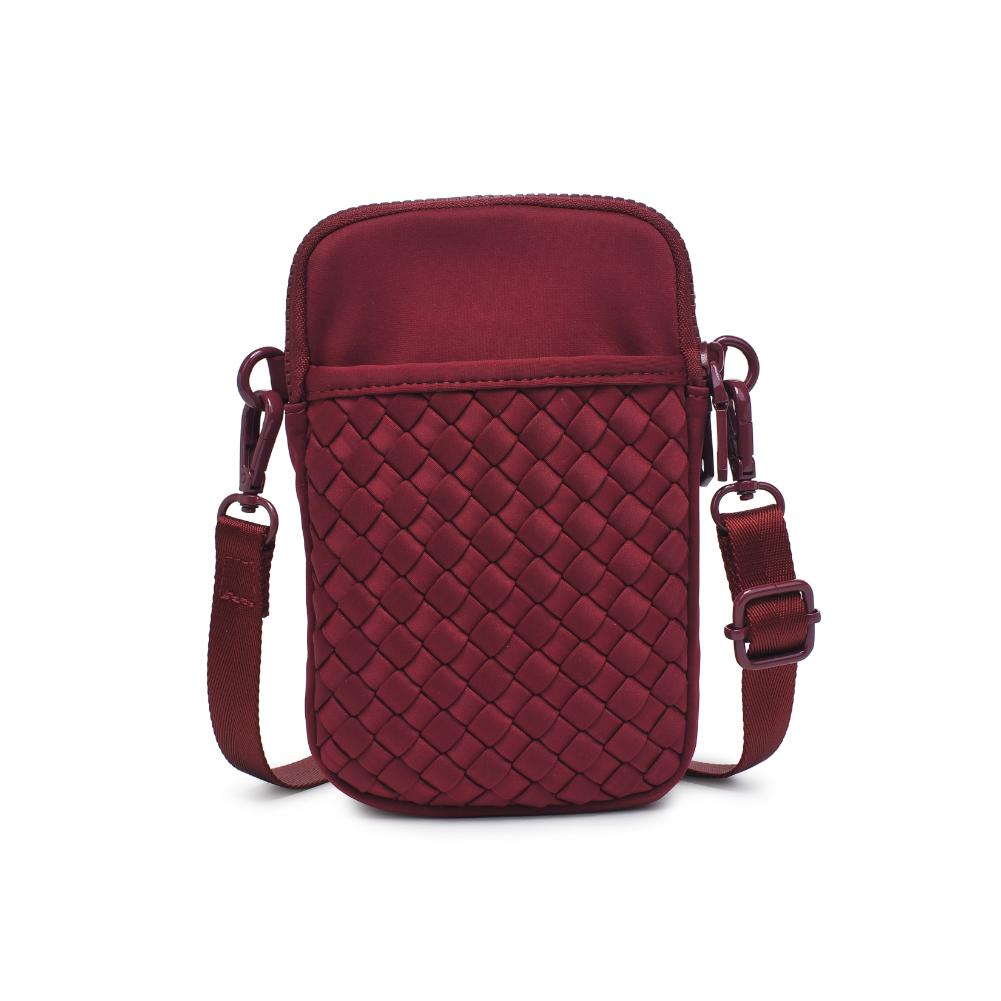 Sol and Selene Divide & Conquer Woven Crossbody Bag in Wine available at Barbara Katz