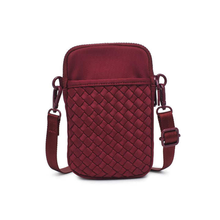 Sol and Selene Divide & Conquer Woven Crossbody Bag in Wine available at Barbara Katz