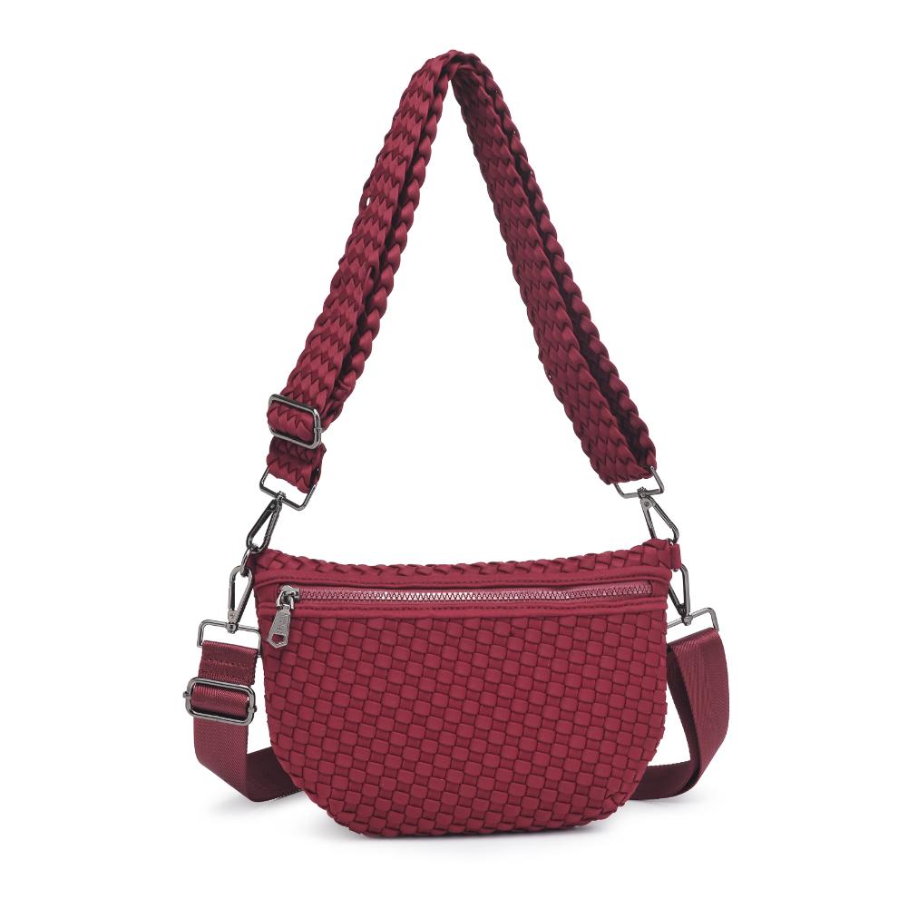 Sol and Selene Ethereal Woven Neoprene Bag in Wine available at Barbara Katz