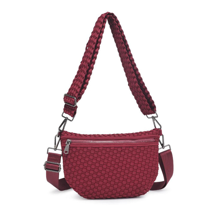 Sol and Selene Ethereal Woven Neoprene Bag in Wine available at Barbara Katz