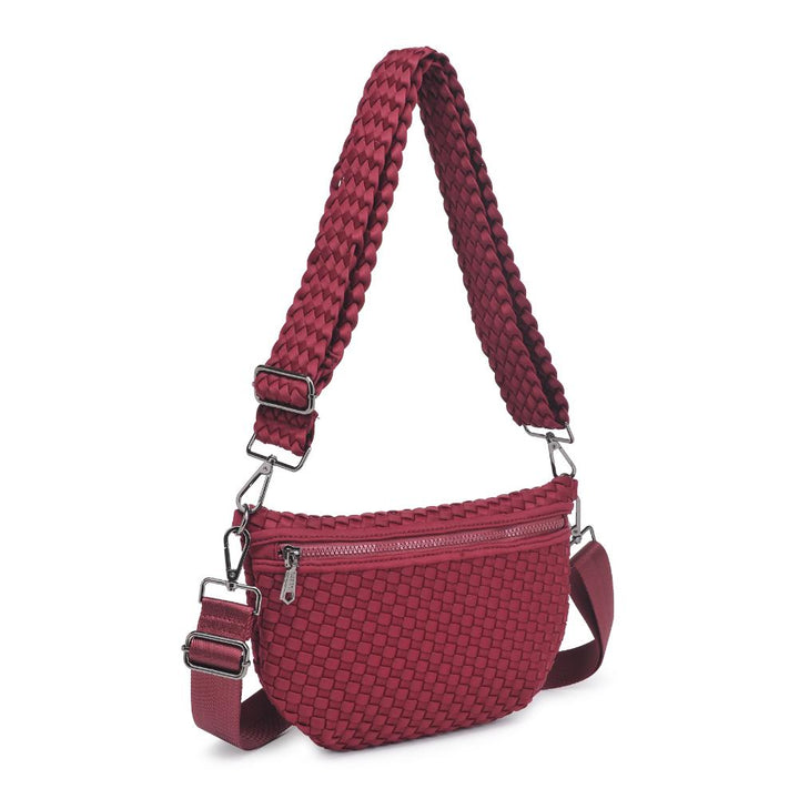 Sol and Selene Ethereal Woven Neoprene Bag in Wine available at Barbara Katz