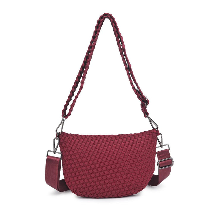 Sol and Selene Ethereal Woven Neoprene Bag in Wine available at Barbara Katz