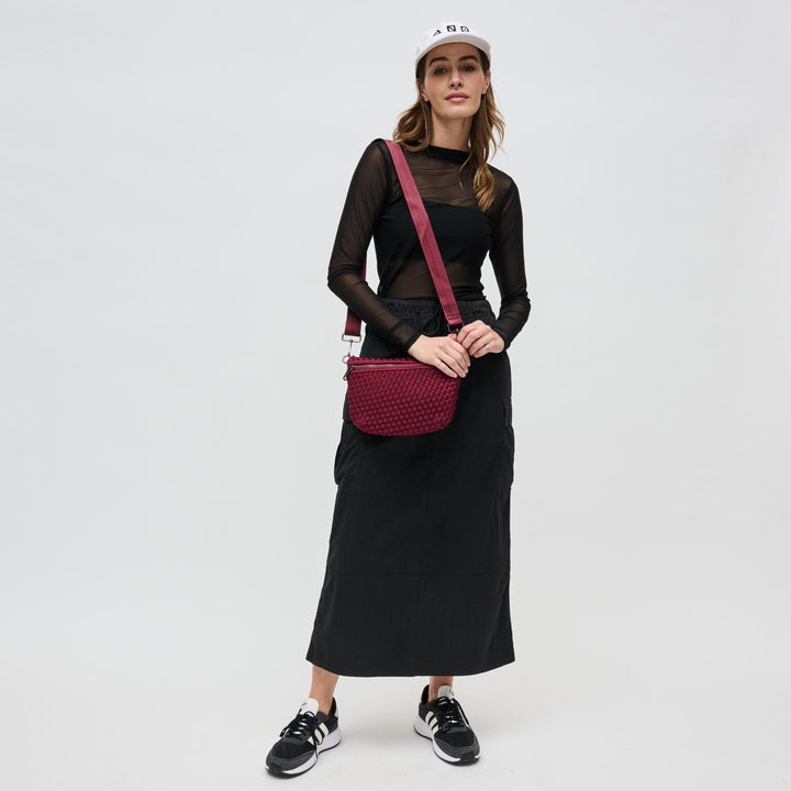 Sol and Selene Ethereal Woven Neoprene Bag in Wine available at Barbara Katz