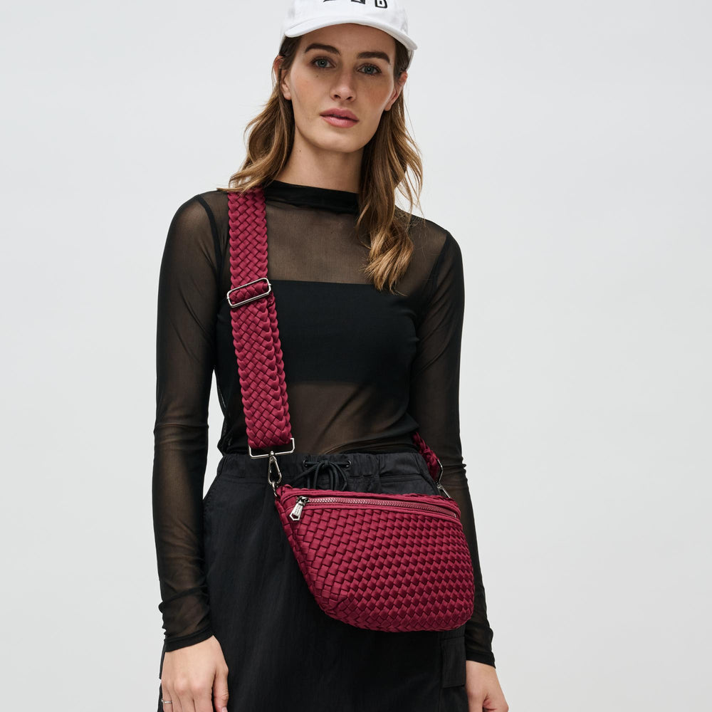 Sol and Selene Ethereal Woven Neoprene Bag in Wine available at Barbara Katz