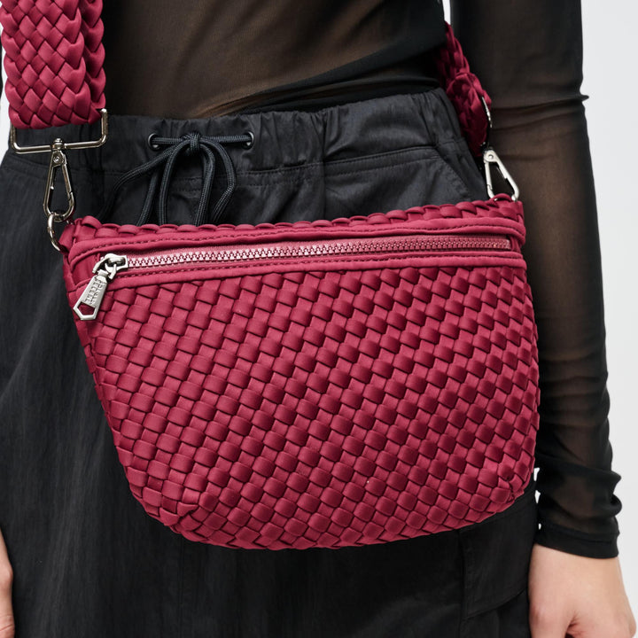 Sol and Selene Ethereal Woven Neoprene Bag in Wine available at Barbara Katz