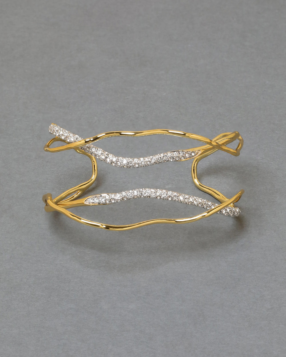 Solanales Gold Crystal Cuff Bracelet