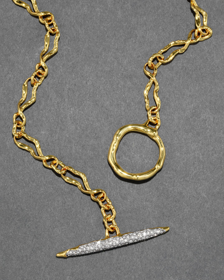 Alexis Bittar Solanales Gold Crystal Toggle Necklace available at Barbara Katz