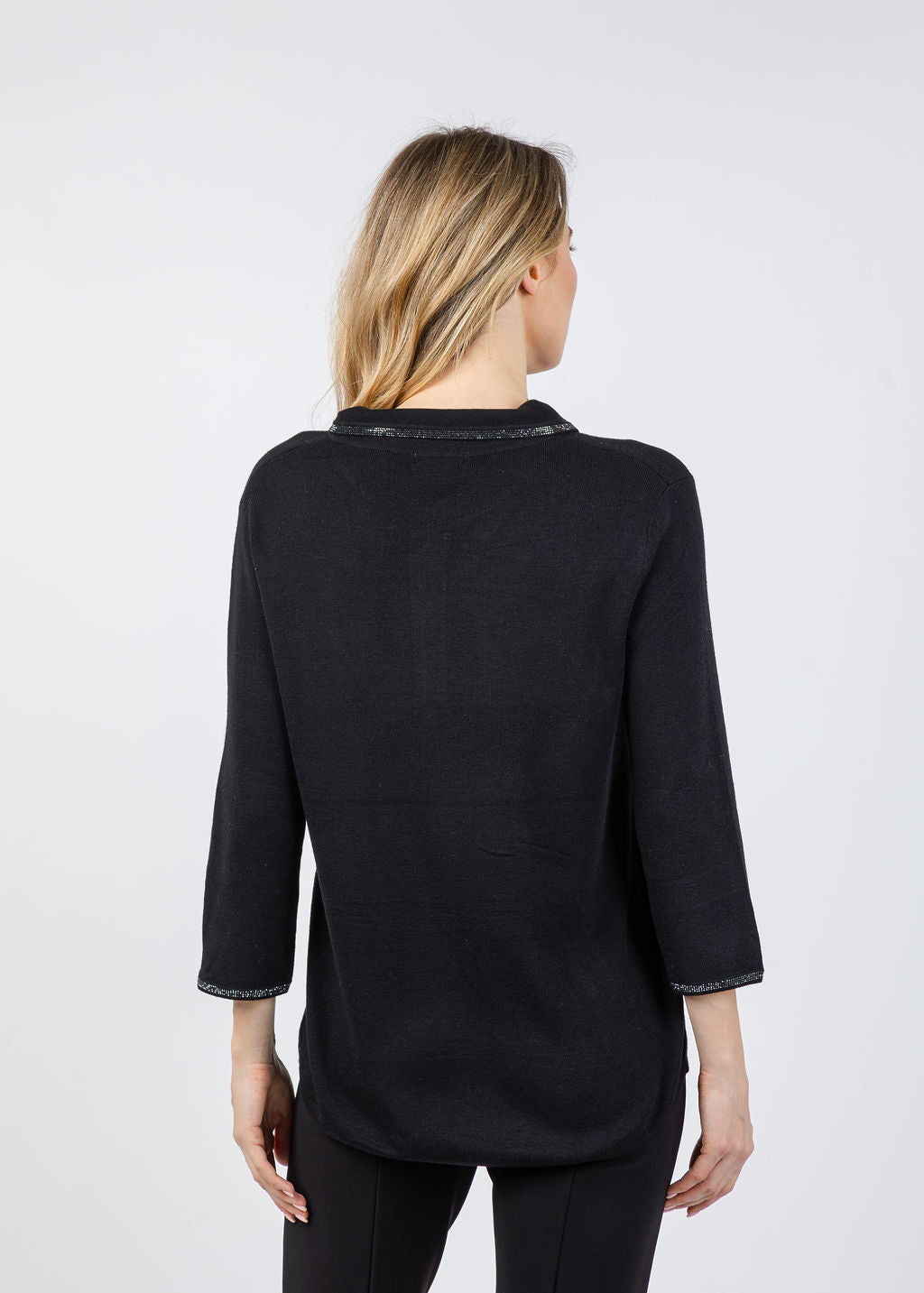 Spanner/Gaby Ava Sparkle Polo Neck Sweater in Black available at Barbara Katz