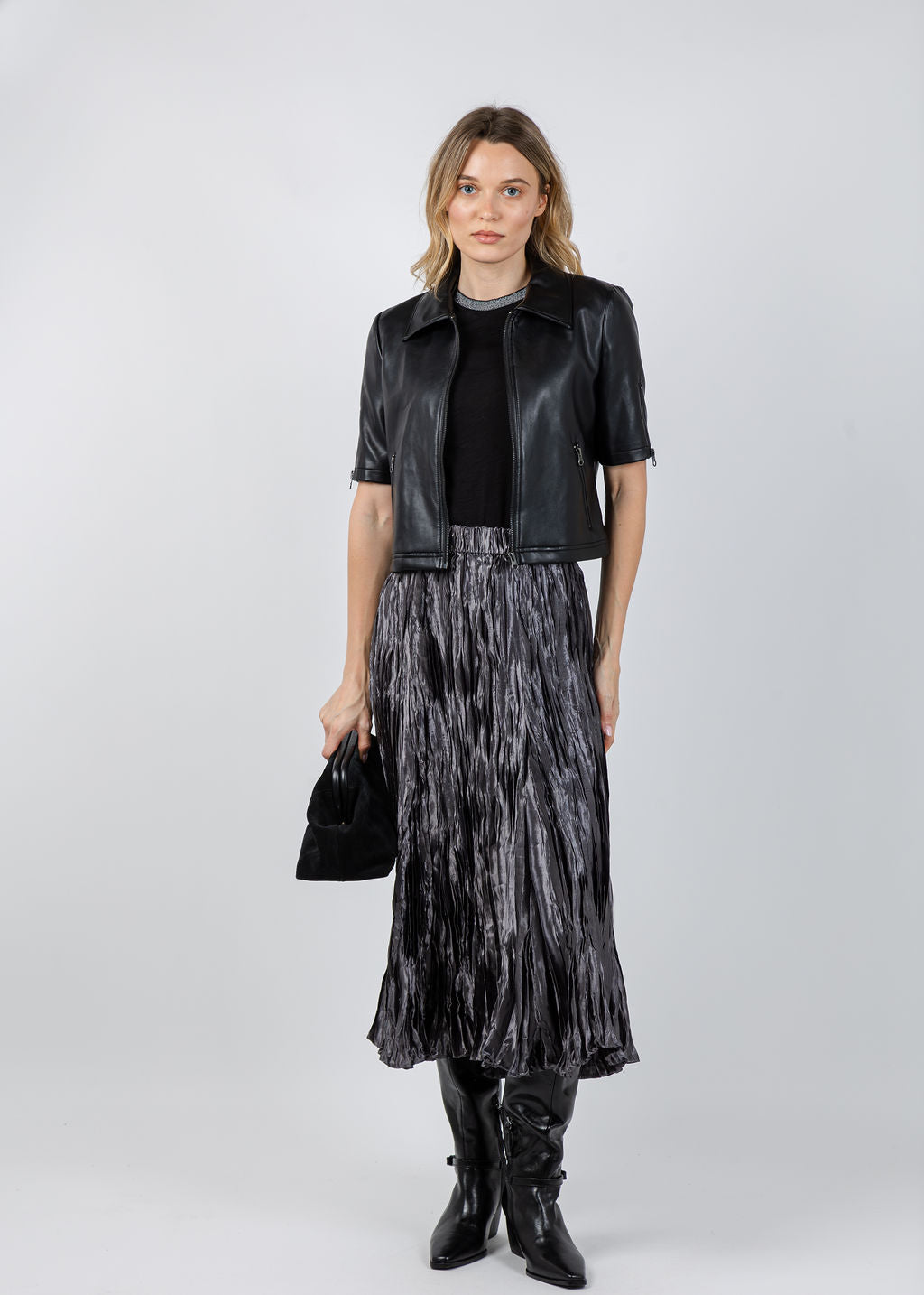 Spanner/Gaby Isla Skirt in Gunmetal available at Barbara Katz