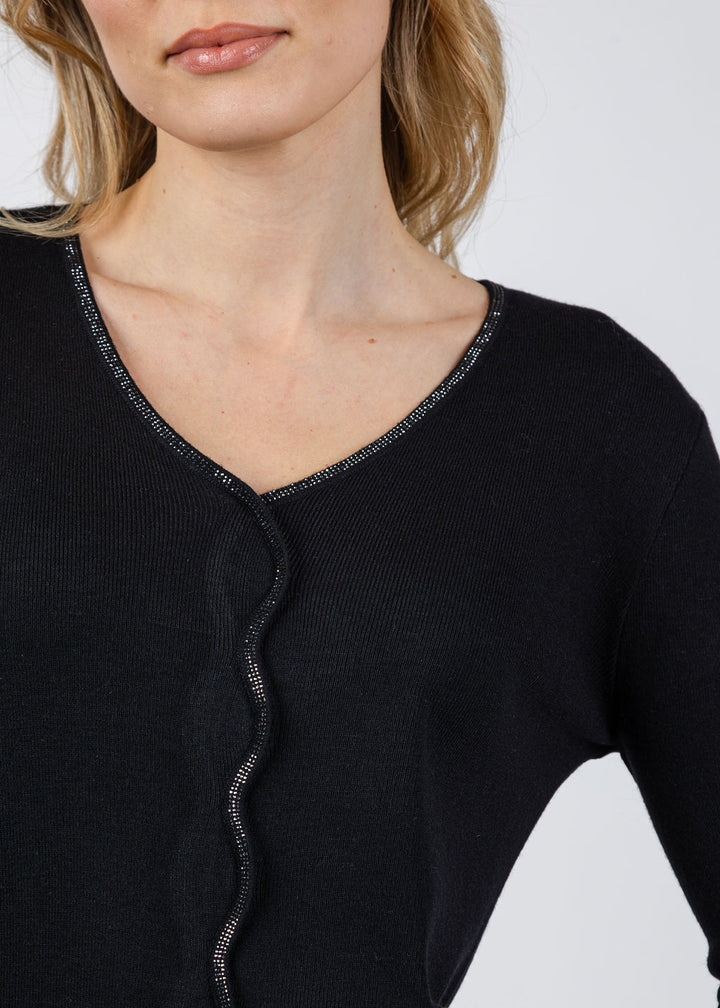 Spanner/Gaby Zara Sparkle Sweater in Black available at Barbara Katz