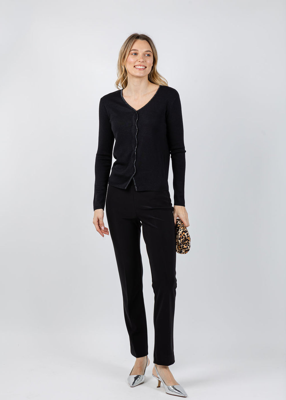 Spanner/Gaby Zara Sparkle Sweater in Black available at Barbara Katz