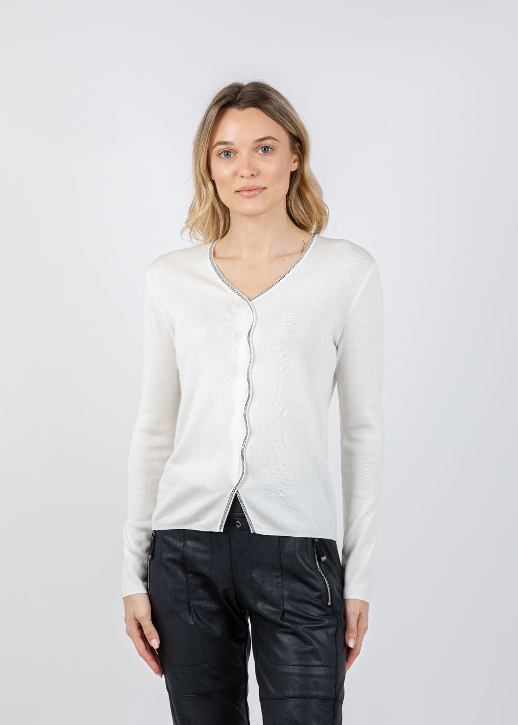 Spanner/Gaby Zara Sparkle Sweater in Ivory available at Barbara Katz