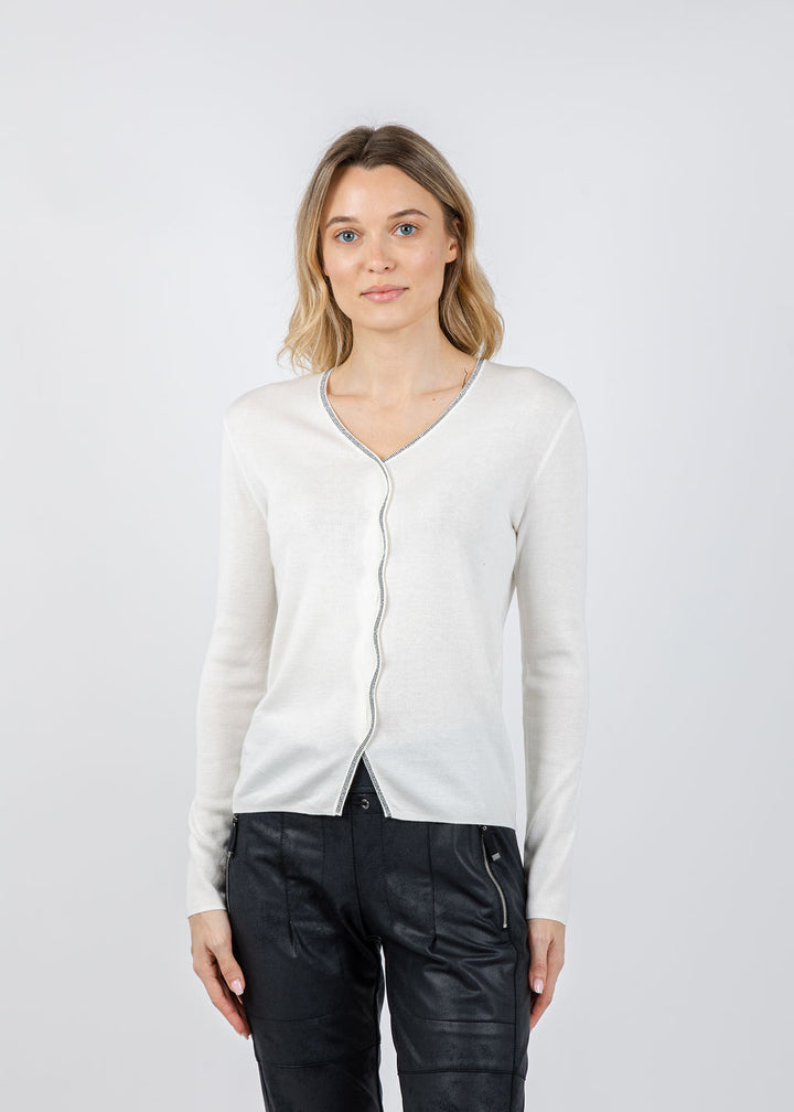 Spanner/Gaby Zara Sparkle Sweater in Ivory available at Barbara Katz