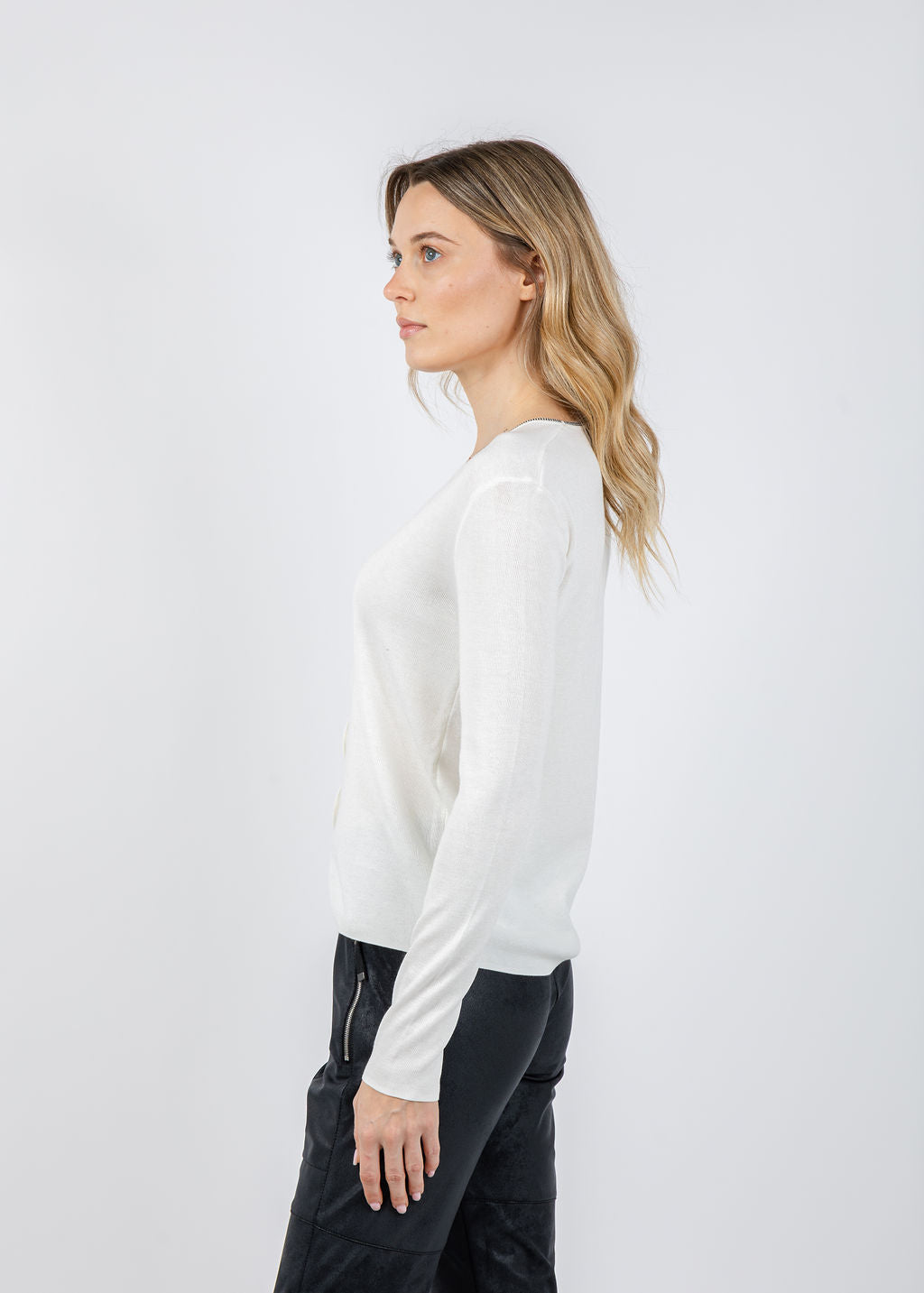 Spanner/Gaby Zara Sparkle Sweater in Ivory available at Barbara Katz