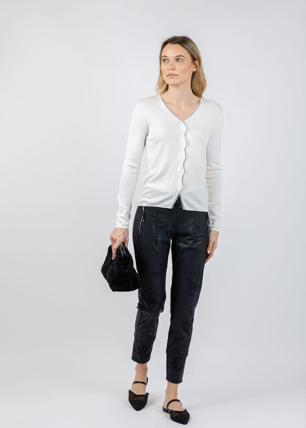 Spanner/Gaby Zara Sparkle Sweater in Ivory available at Barbara Katz