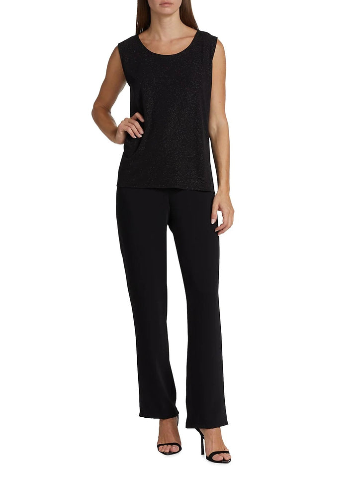 Caroline Rose Sparkle Knit Tank - Black
