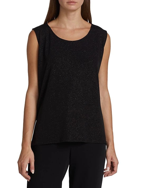 Caroline Rose Sparkle Knit Tank - Black