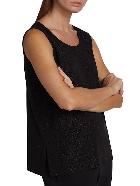 Caroline Rose Sparkle Knit Tank - Black