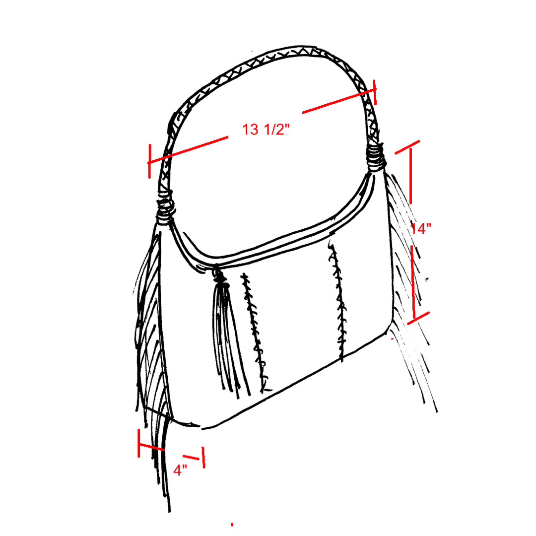Carlos Falchi Fringe Hobo Bag measurements