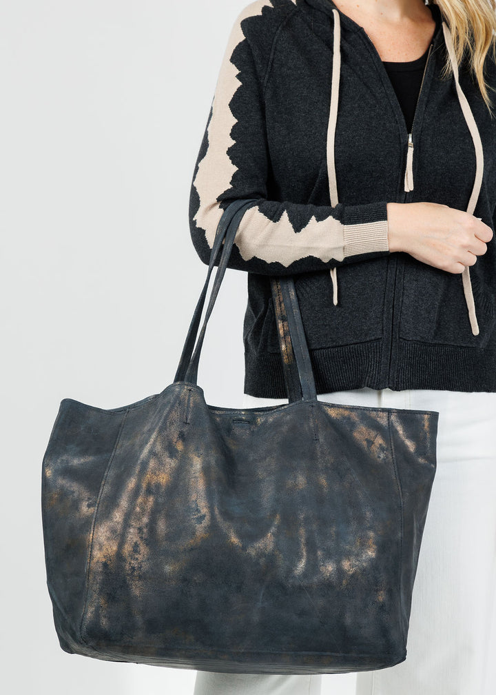 Streets Ahead Large Tote in Navy available at Barbara Katz