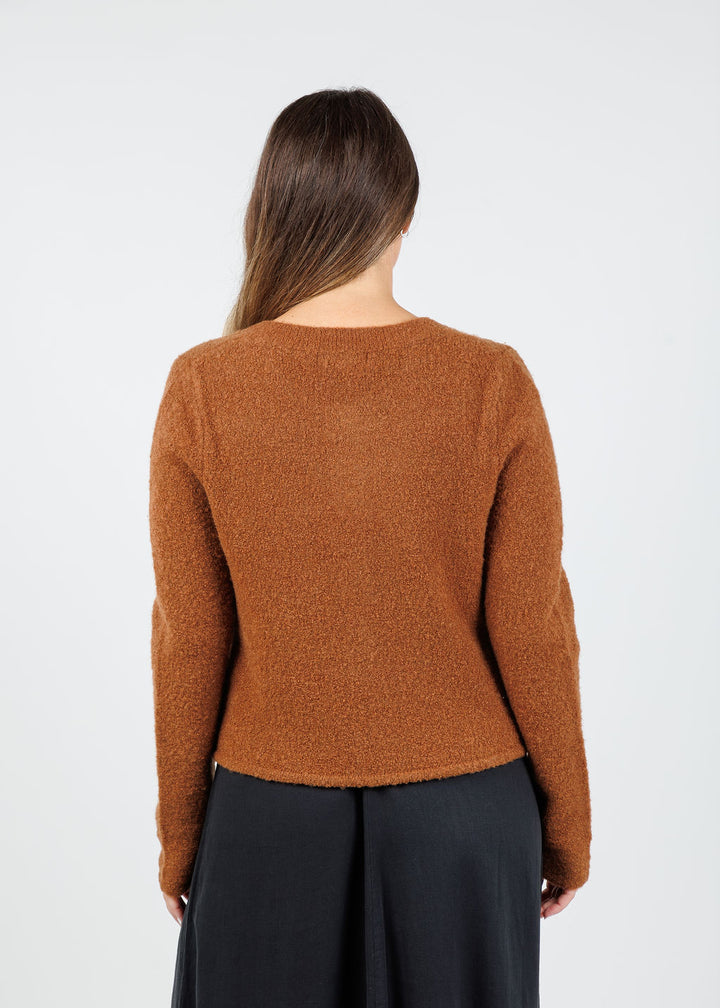 Suncoo Galia Cardigan Sweater in Chocolate available at Barbara Katz