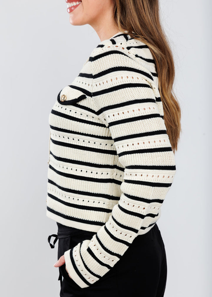 Suncoo Ganeo Cardigan in Creme available at Barbara Katz