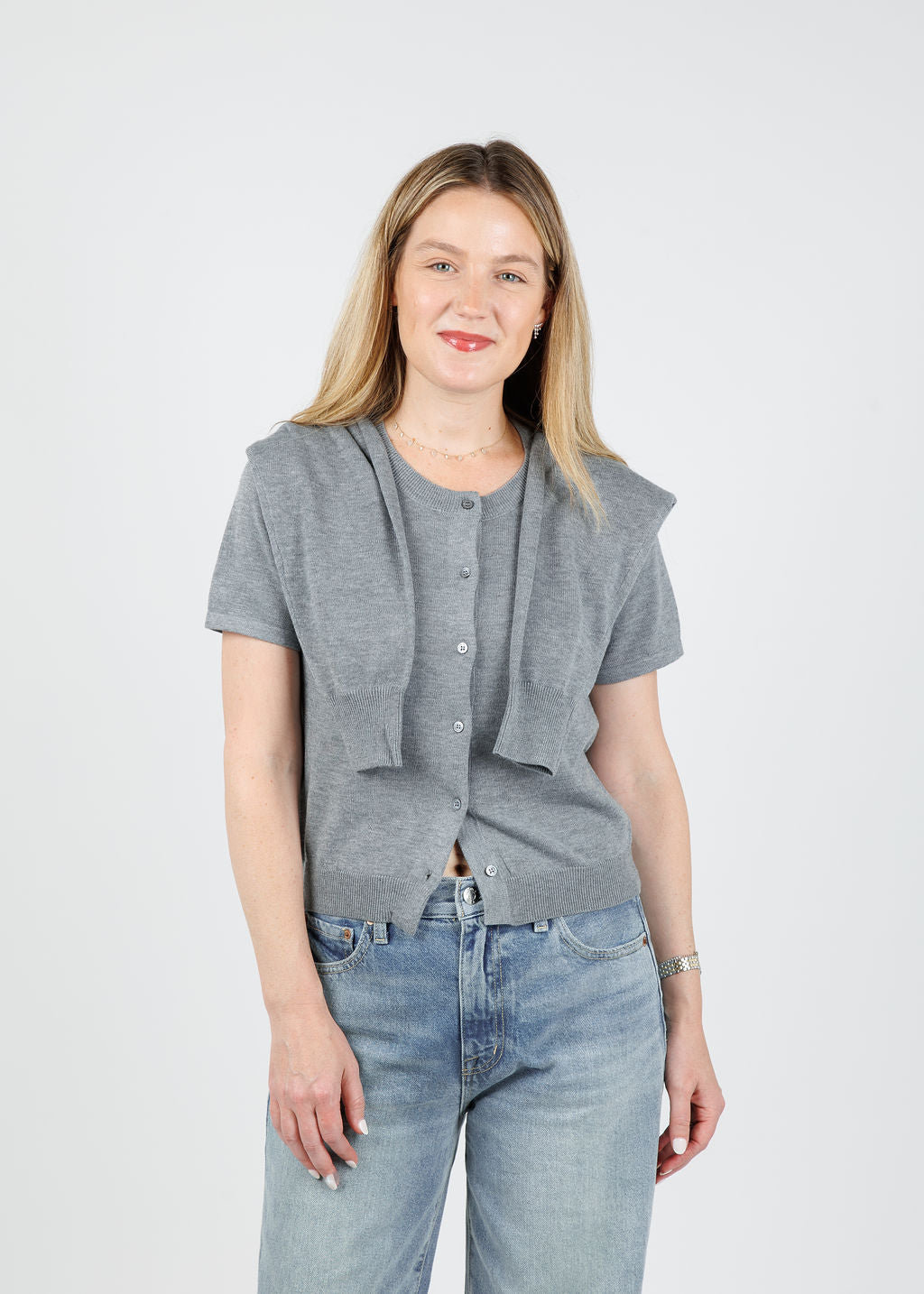 Suncoo Genna Sweater in Gris Chine available at Barbara Katz
