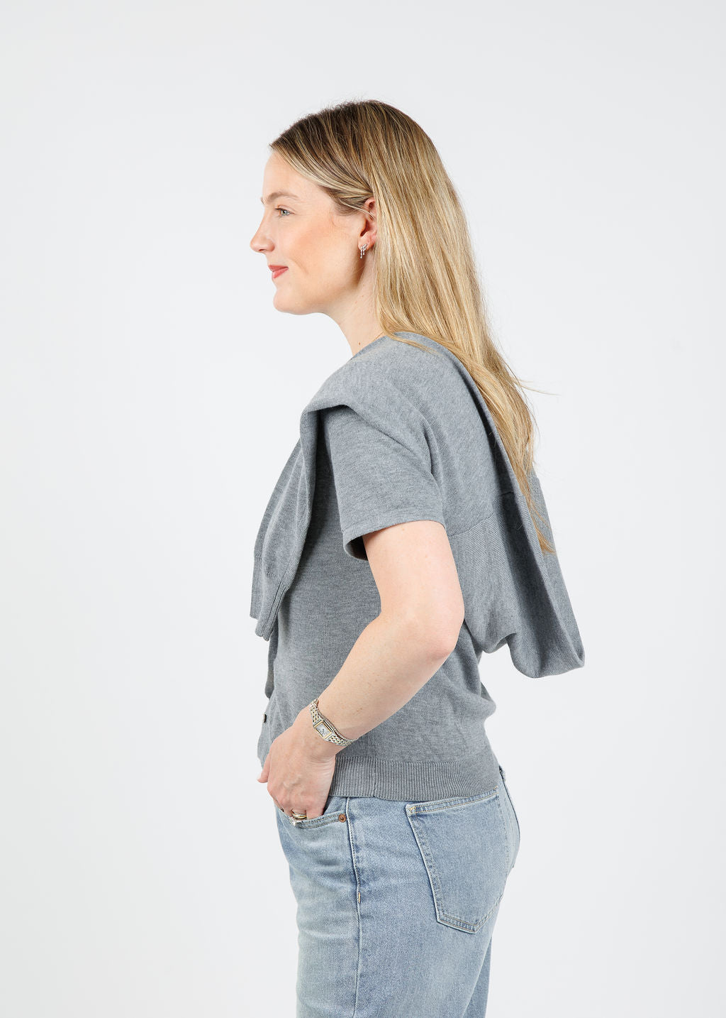 Suncoo Genna Sweater in Gris Chine available at Barbara Katz