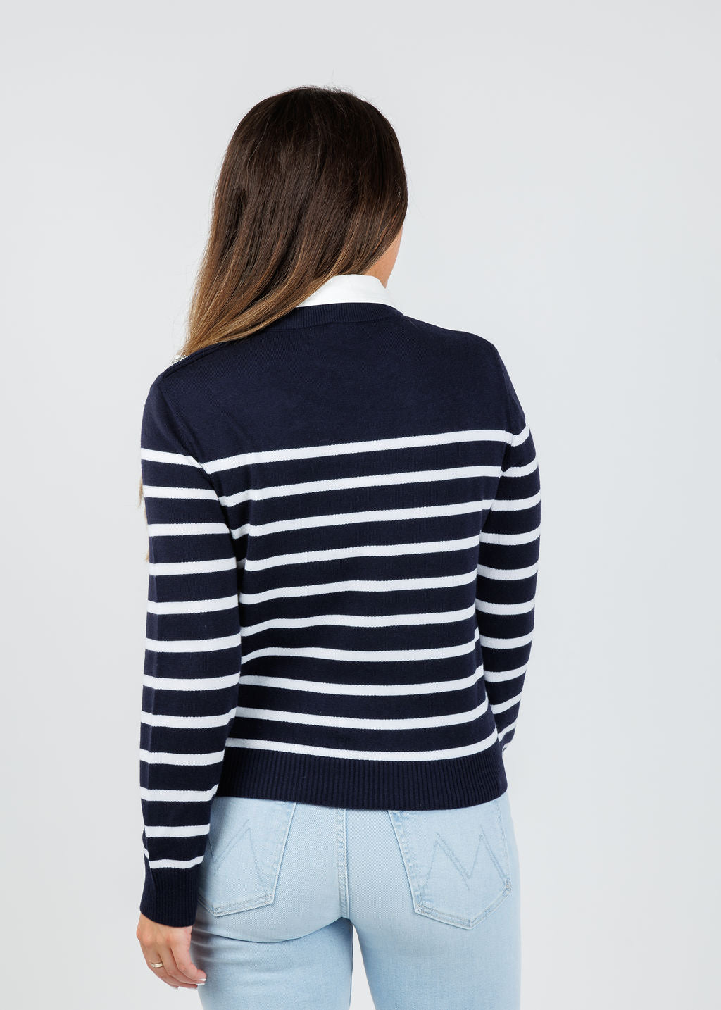 Suncoo Pilgrimi Sweater in Bleu Nuit available at Barbara Katz