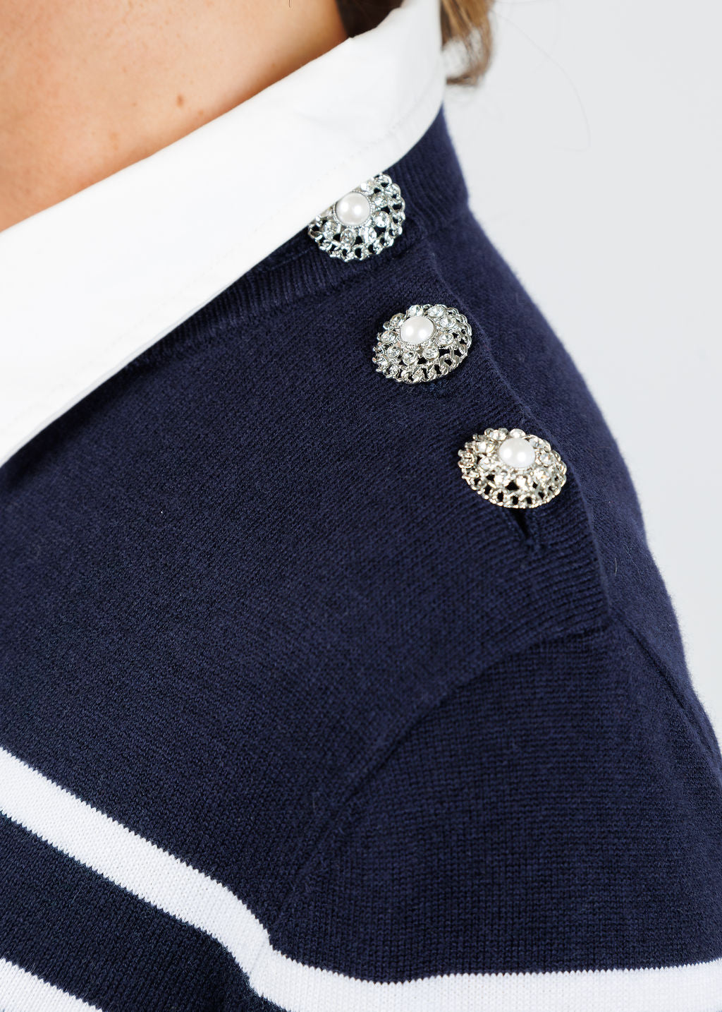 Suncoo Pilgrimi Sweater in Bleu Nuit available at Barbara Katz