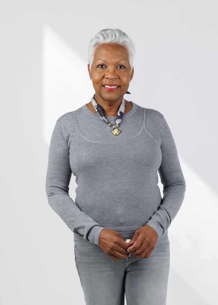Suncoo Prava Thin Layered Pullover Sweater in Gris Chine available at Barbara Katz
