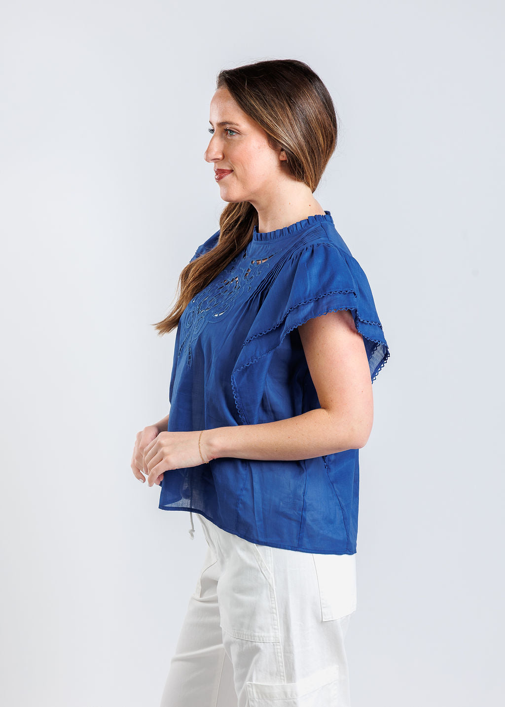 Suncoo Love Blouse in Blue available at Barbara Katz
