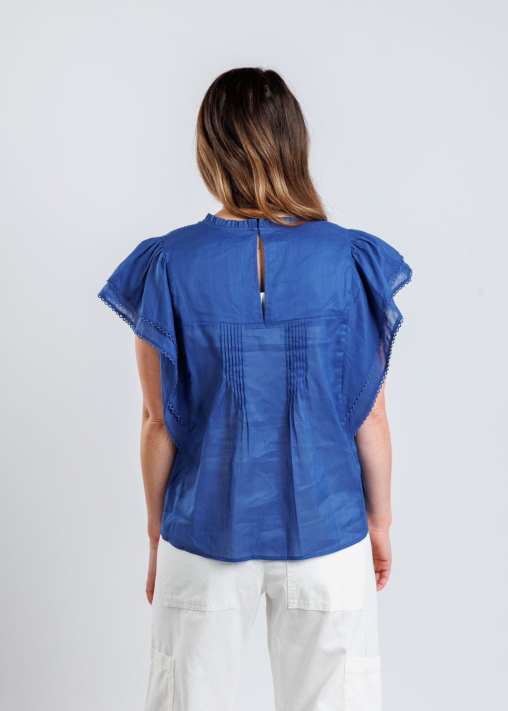 Suncoo Love Blouse in Blue available at Barbara Katz