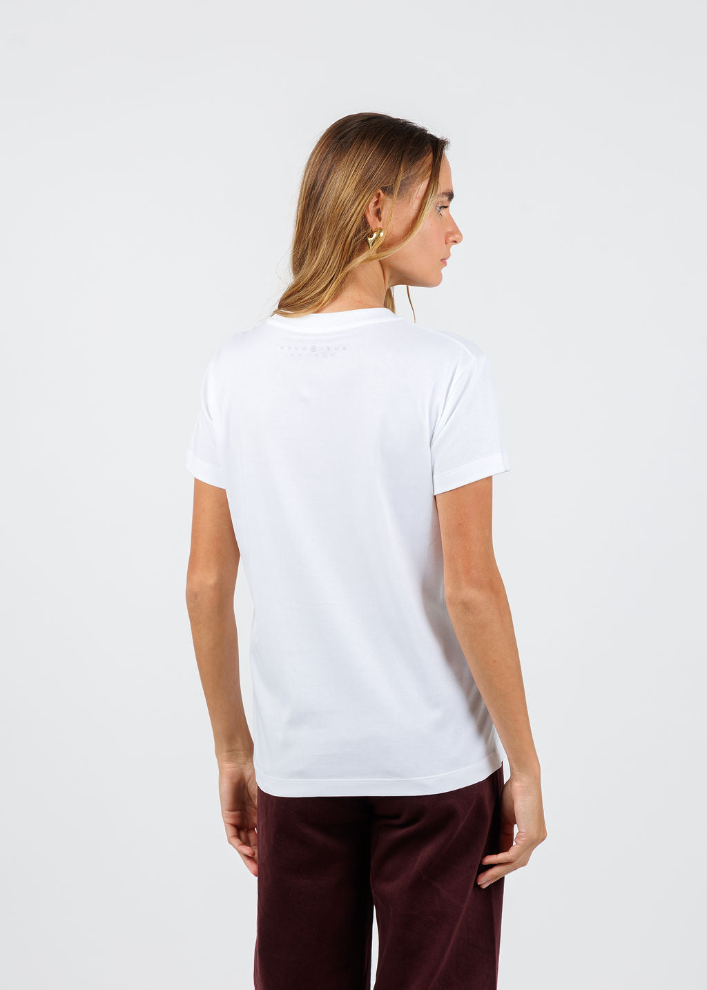 Suzi Roher Niki White Short Sleeve Crew Tee in Words Matter available at Barbara Katz