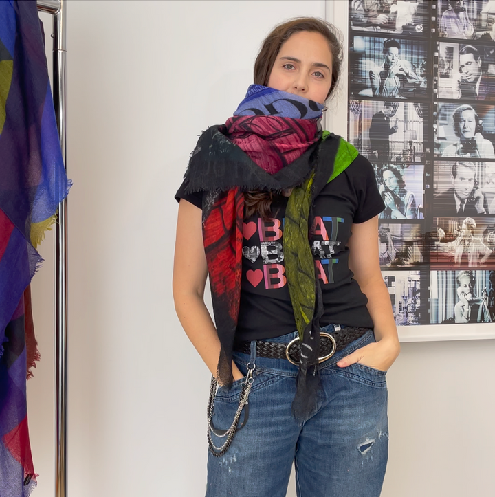Suzi Roher Lila, Vogue Dots Scarf available at Barbara Katz