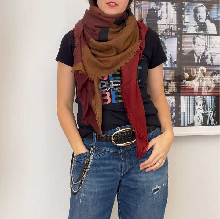 Suzi Roher Lila, YSL Love Letter Scarf available at Barbara Katz