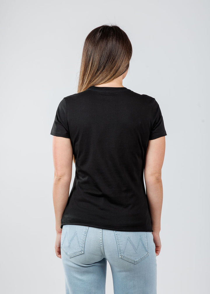 Suzy T Darly Flower + Butterflies Top in Black available at Barbara Katz