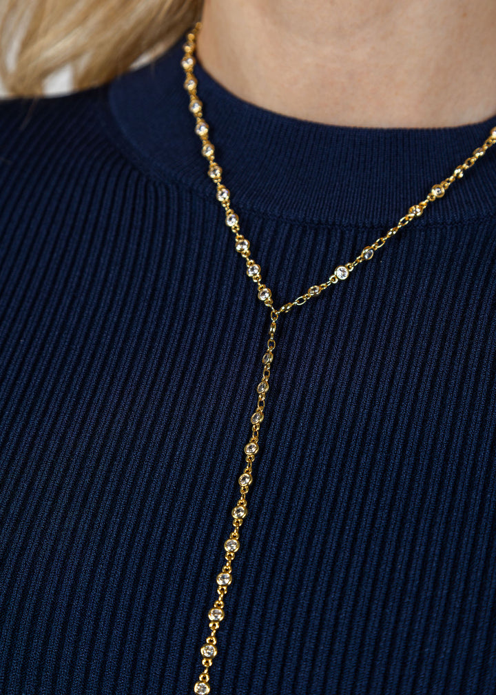 Suzy T Diamond By The Yard Gold Necklace available at Barbara Katz