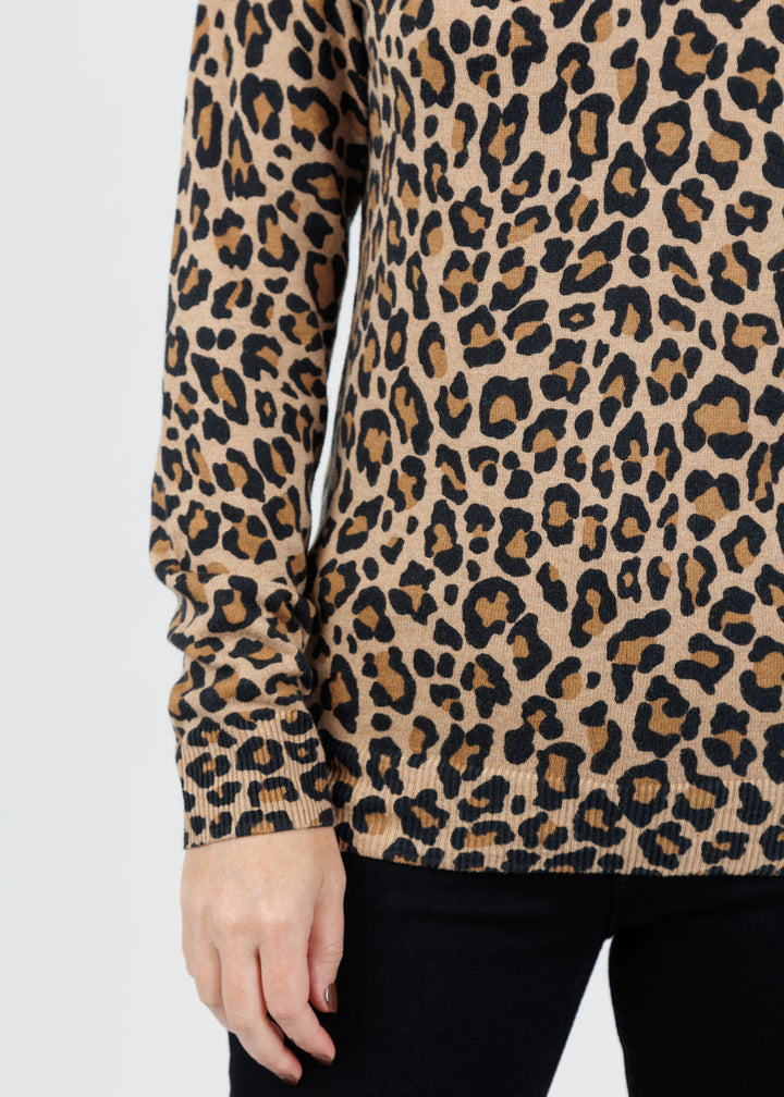 Suzy T Leopard Jewels Sweater in Leo available at Barbara Katz