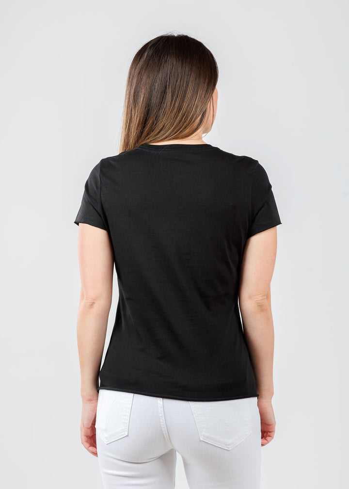 Suzy T Love Heart Top in Black available at Barbara Katz
