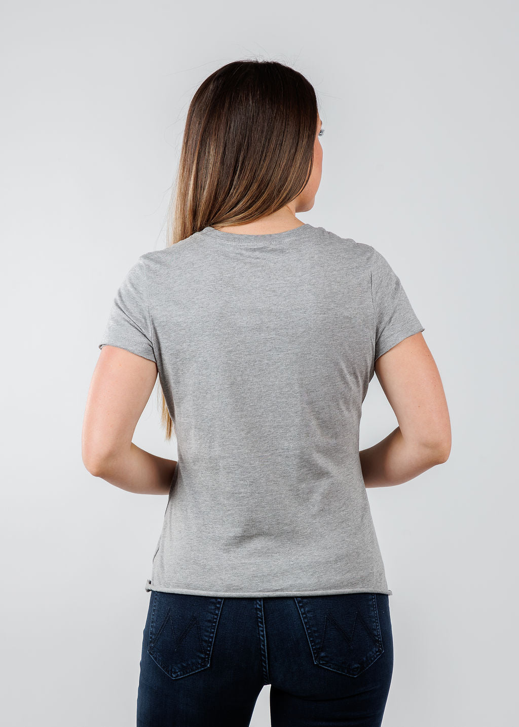Suzy T Nina Double Heart Top in Light Grey available at Barbara Katz
