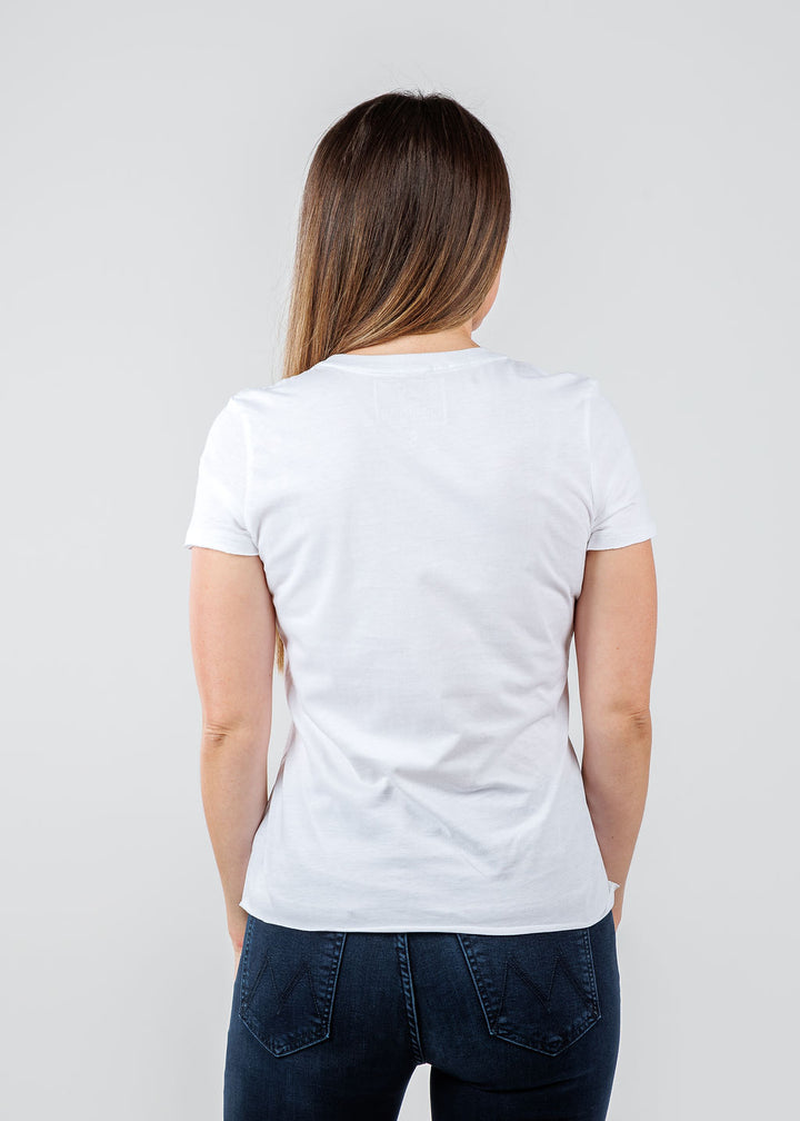 Suzy T Nina Double Heart Top in White available at Barbara Katz