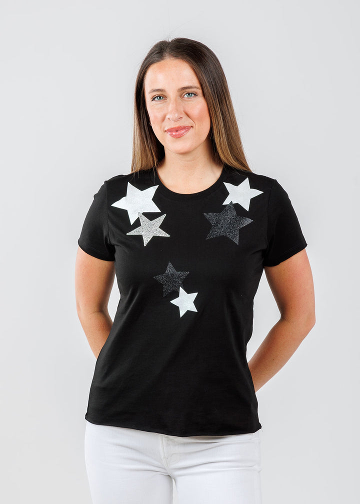 Suzy T Ronnie Stars Top in Black available at Barbara Katz