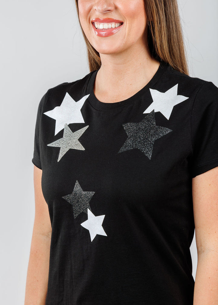 Suzy T Ronnie Stars Top in Black available at Barbara Katz