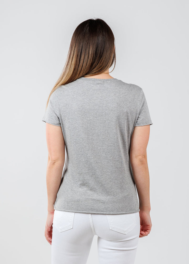 Suzy T Ronnie Stars Top in Light Grey available at Barbara Katz